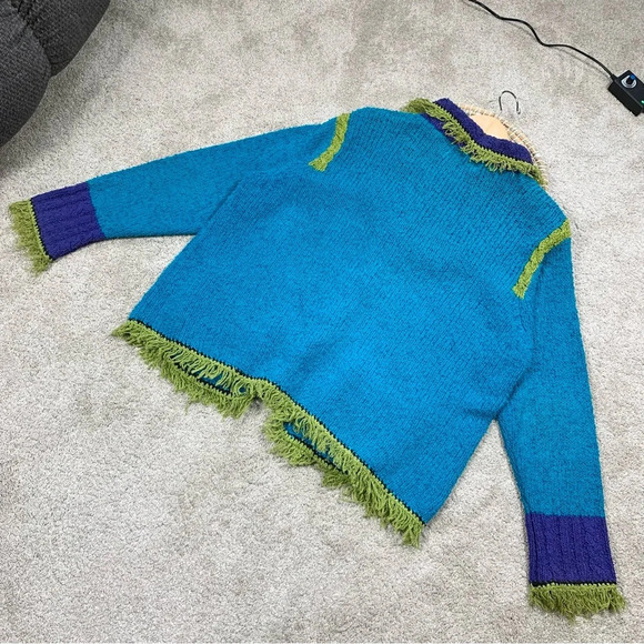 Design Options Philip & Jane Gordon Cardigan Knit Sweater Fringe Artsy Retro 1X - Picture 6 of 13